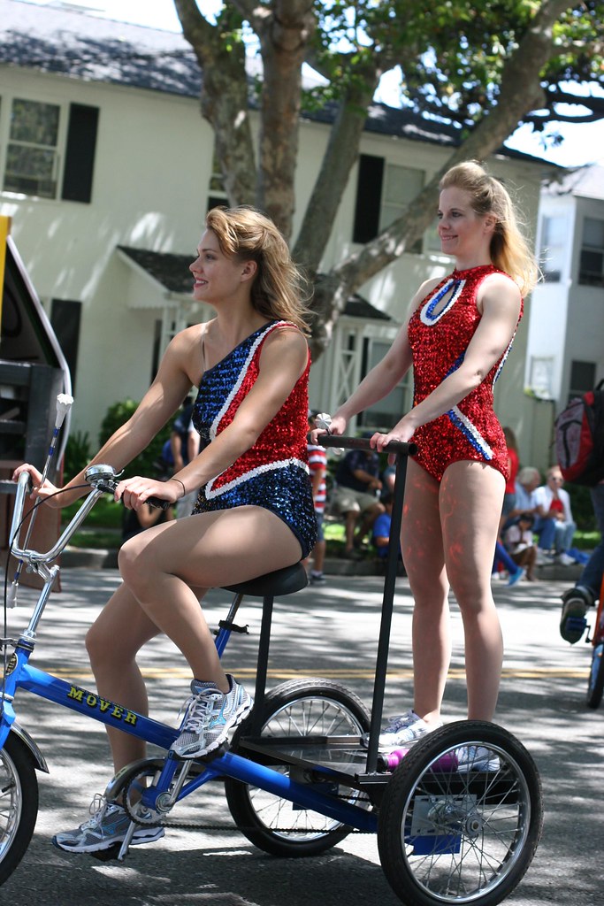 Spangly bike girls