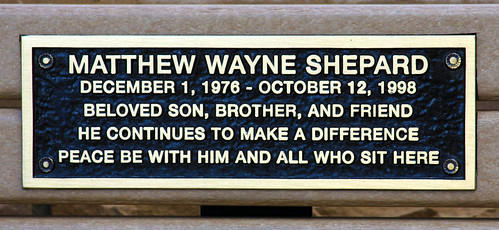 Memorial bench, Matthew Shepard