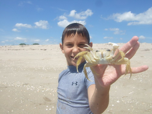 Joseph with his ghost crab