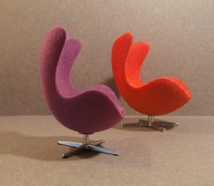 Arne Jacobsen Egg chairs by Minimii and Brio