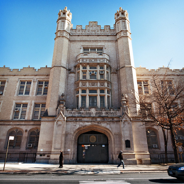 entrance tower, Erasmus Hall High School (1906), 911 Flatbush Avenue, 