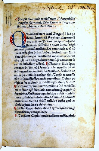 Opening Page of Johannes Nider: Manuale Confessorum
