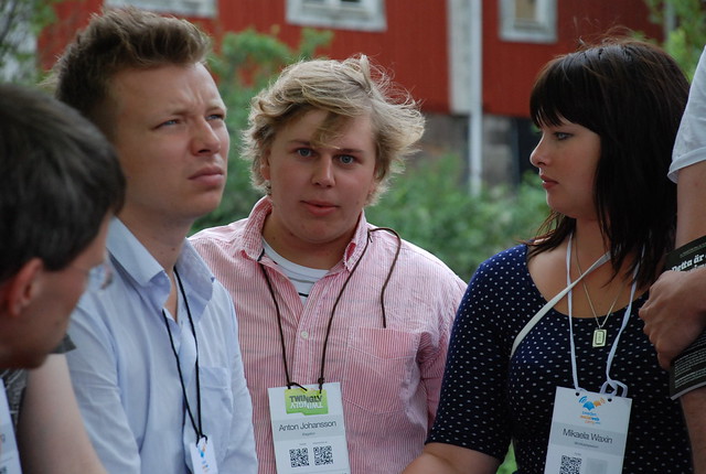 Emanuel Karlsten, Anton Johansson och Mikaela Waxin på Sweden Social Web Camp 2010