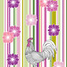 White Cockerel And Flowers