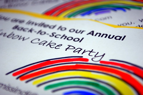Rainbow Cake Party Invite