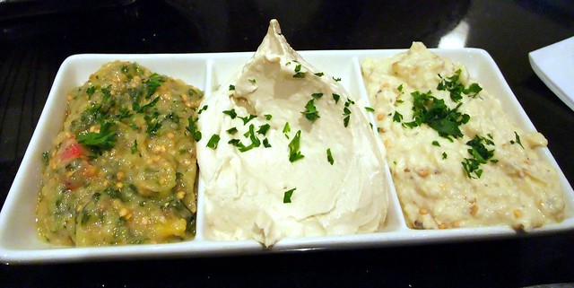 Assorted Dips: Green Eggplant, Hummus and Baba Ghanoush