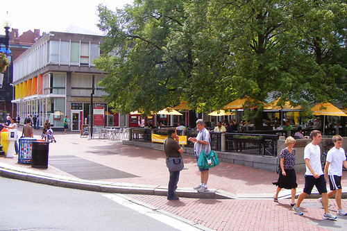 Two Men on the Sidewalk, Harvard Square