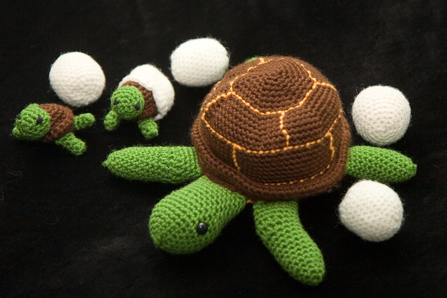 Crocheted Turtles with Eggs