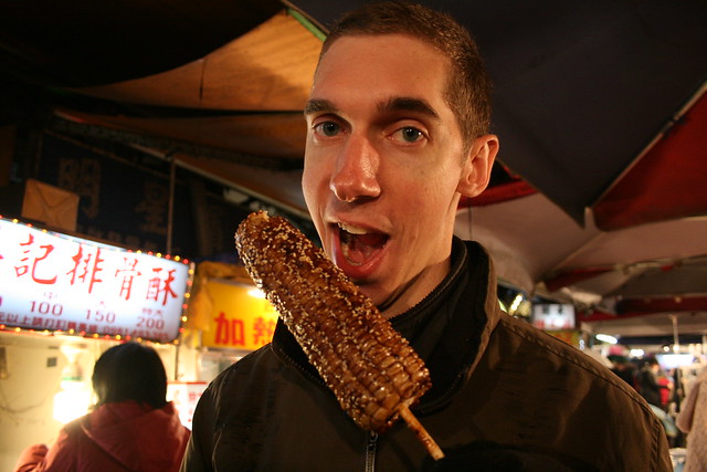 Andy and his grilled corn