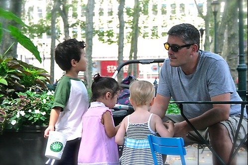 Zoey friends and Dad Bryant park