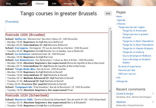 Milonga.be: tango classes in Belgium