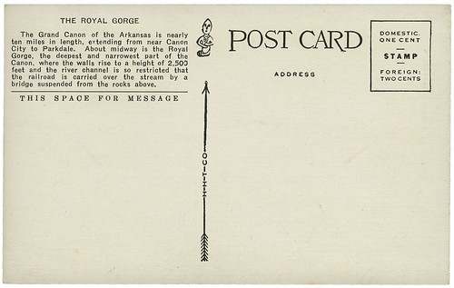 The Royal Gorge post card_tatteredandlost