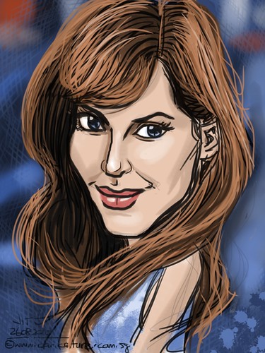 Angelina Jolie caricature on iPad Sketchbook Pro