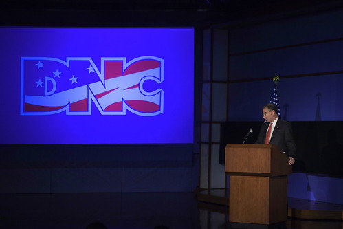 Democratic National Committee Chairman Tim Kaine Reveals New Democratic Party Logo & Website at George Washington University, September 15, 2010.