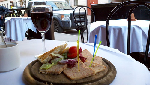 Chicken pate and a French Merlot
