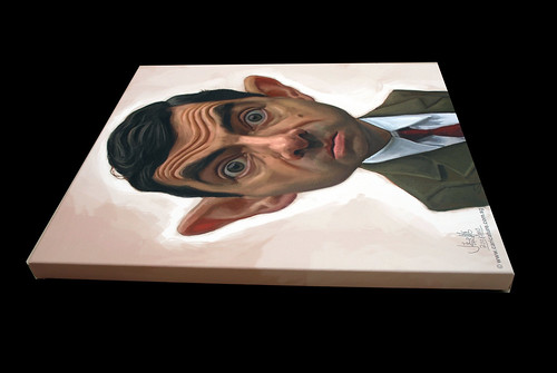 Mr Bean digital caricature painting printed on canvas