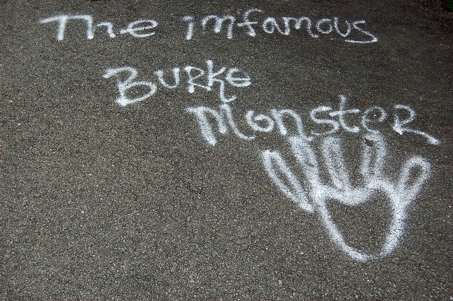 burke monster can't spell?