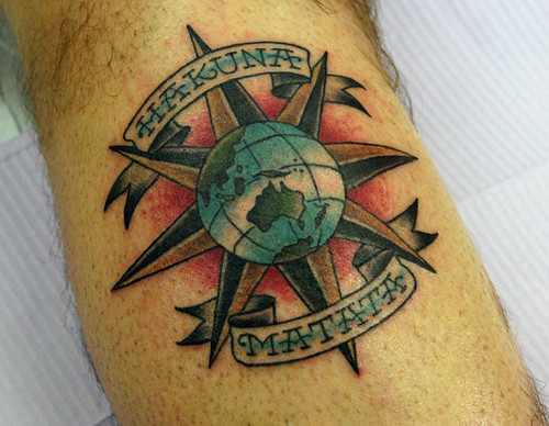 globe · compass · Australia · tattoo · banners · Hakuna · Matata 