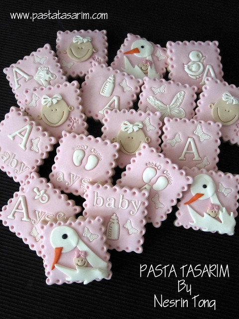 BABY SHOWER COOKIES - STORK AND BABY AYSE
