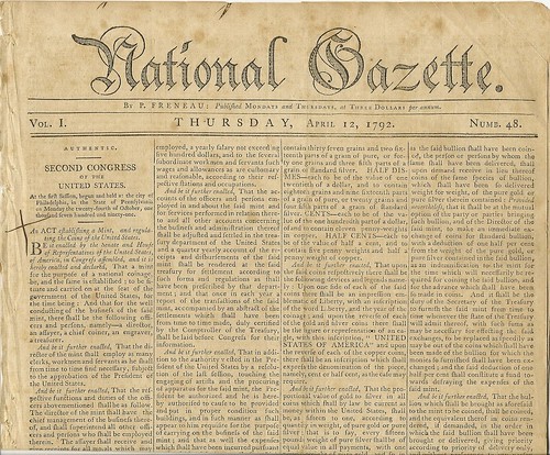 National Gazette, April 12, 1792