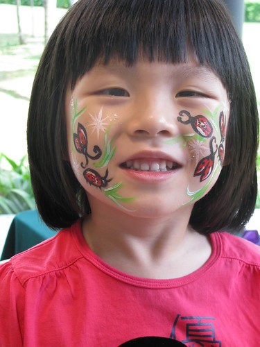 temporary face tattoos. Face Painting - Lady Bugs
