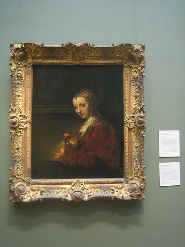 Woman with a Pink, c. 1660-64, Rembrandt (Rembrandt van Rijn)  _8294