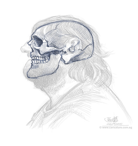 Schoolism Assignment 6 - sketch 1 of Hugo skull
