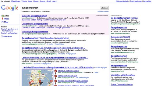 Huidige Google Maps integratie in zoekresultaten