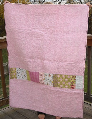 pink/green charity quilt back