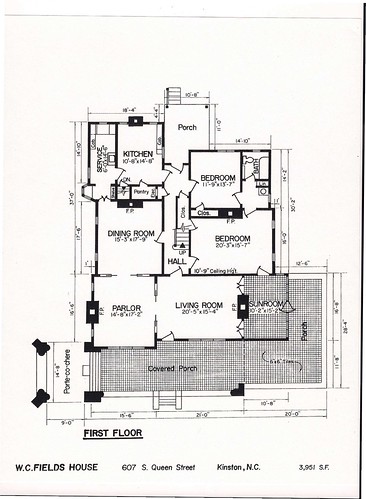 W.C. Fields House first floor plan