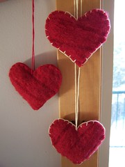 Felted Sweater Heart Ornaments