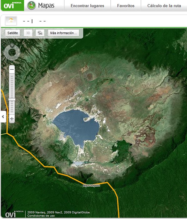 Cráter Ngorongoro con Ovi Mapas