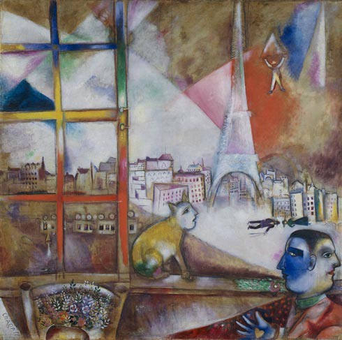 Paris Through the Window  (Paris par la fenêtre), 1913. Oil on  canvas, Marc Chagall