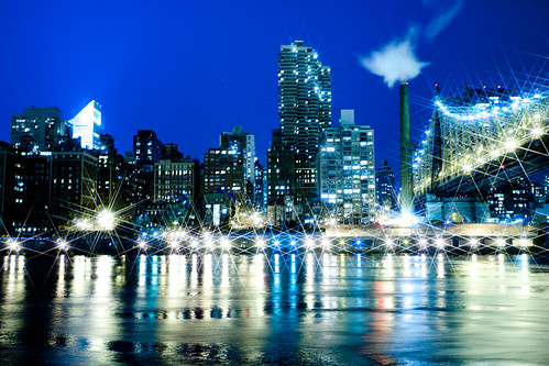 フリー写真素材|建築・建造物|都市・街|夜景|橋|高層ビル|アメリカ合衆国|ニューヨーク|