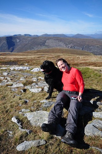 Nathalie and Enzo with Loch Lochy hills in the distance