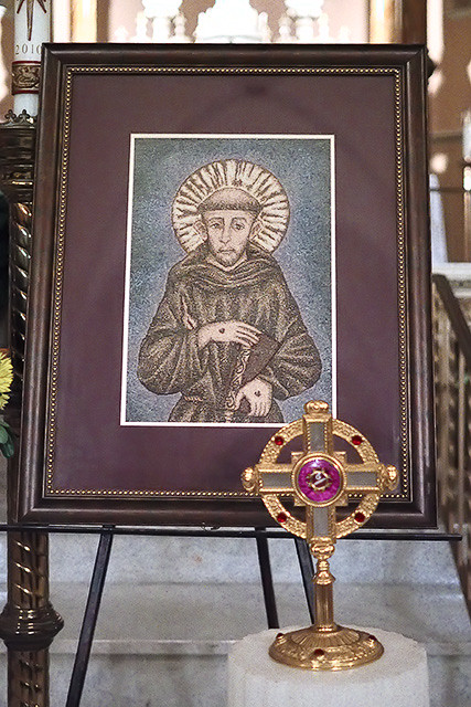 Saint Anthony of Padua Roman Catholic Church, in Saint Louis, Missouri, USA - icon and relic of Saint Francis of Assisi