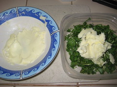 Adding the beaten butter