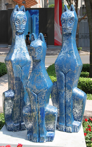 Three blue cats