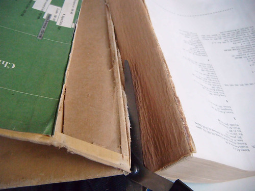 the inside of a book's spine