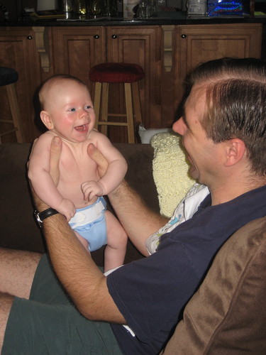 Theo laughs with Daddy