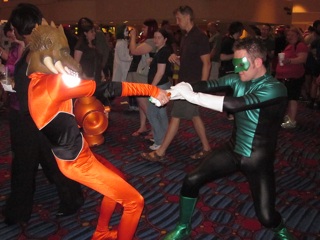 Larfleeze tries to steal Green Lantern's ring at DragonCon 2010