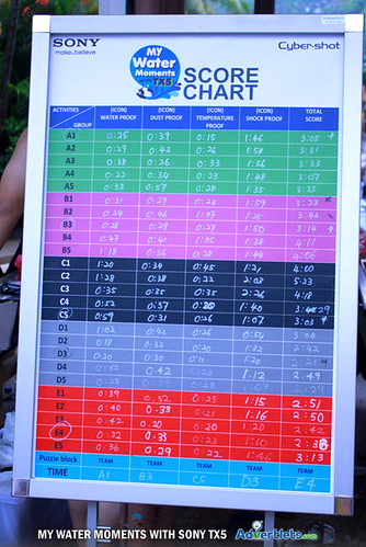 Sony TX5 - Score chart