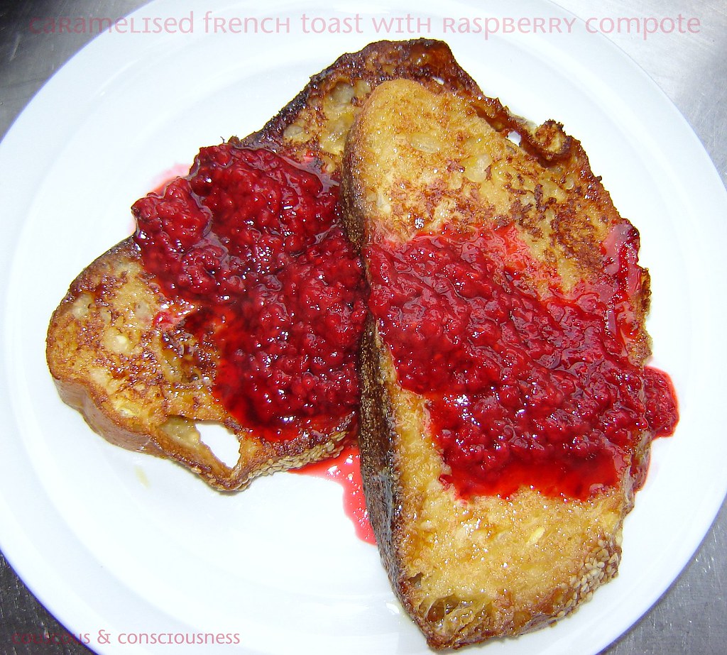 Caramelised French Toast with Raspberry Compote 1, cropped & edited