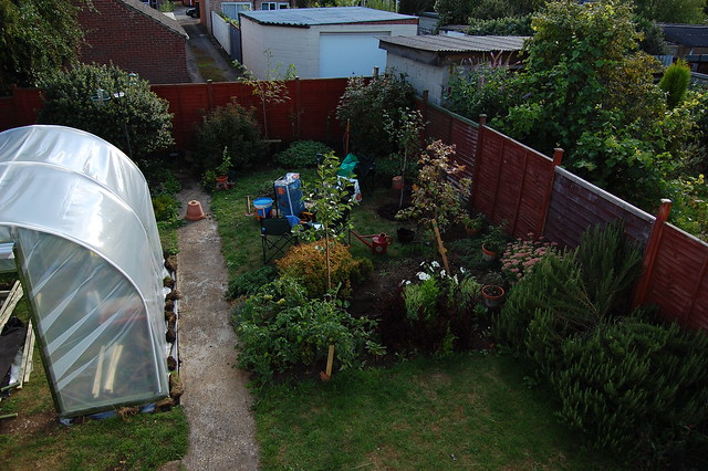View of the back garden from an upstairs window