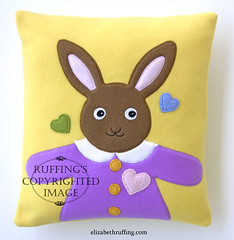 Hug Me! Bunny Original Decorative Accent Pillow by Elizabeth Ruffing