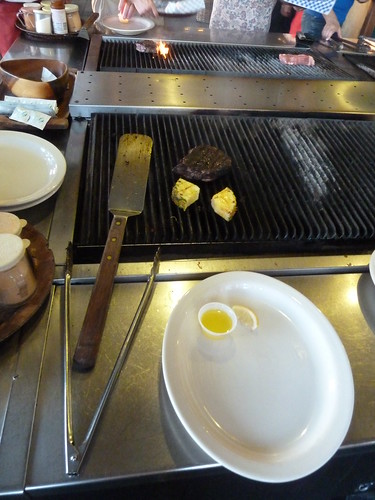 Cooking our own steak at Shore Bird