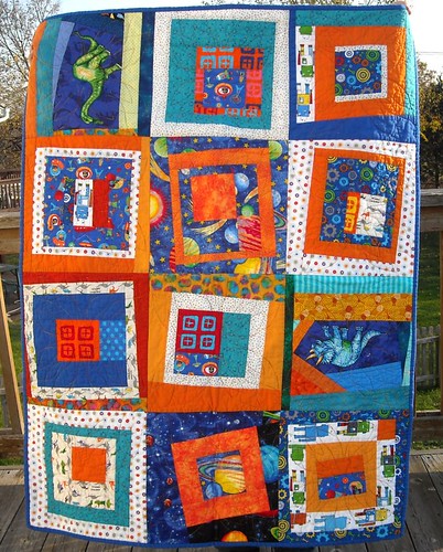 blue/orange charity quilt