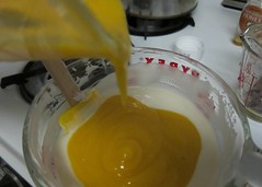 adding pureed mango
