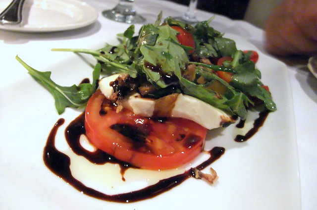Tomato Salad with Fresh Mozzarella, Fried Shallots and Wild Arugula