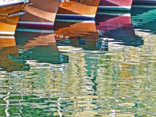 San Sebastian boat reflections I